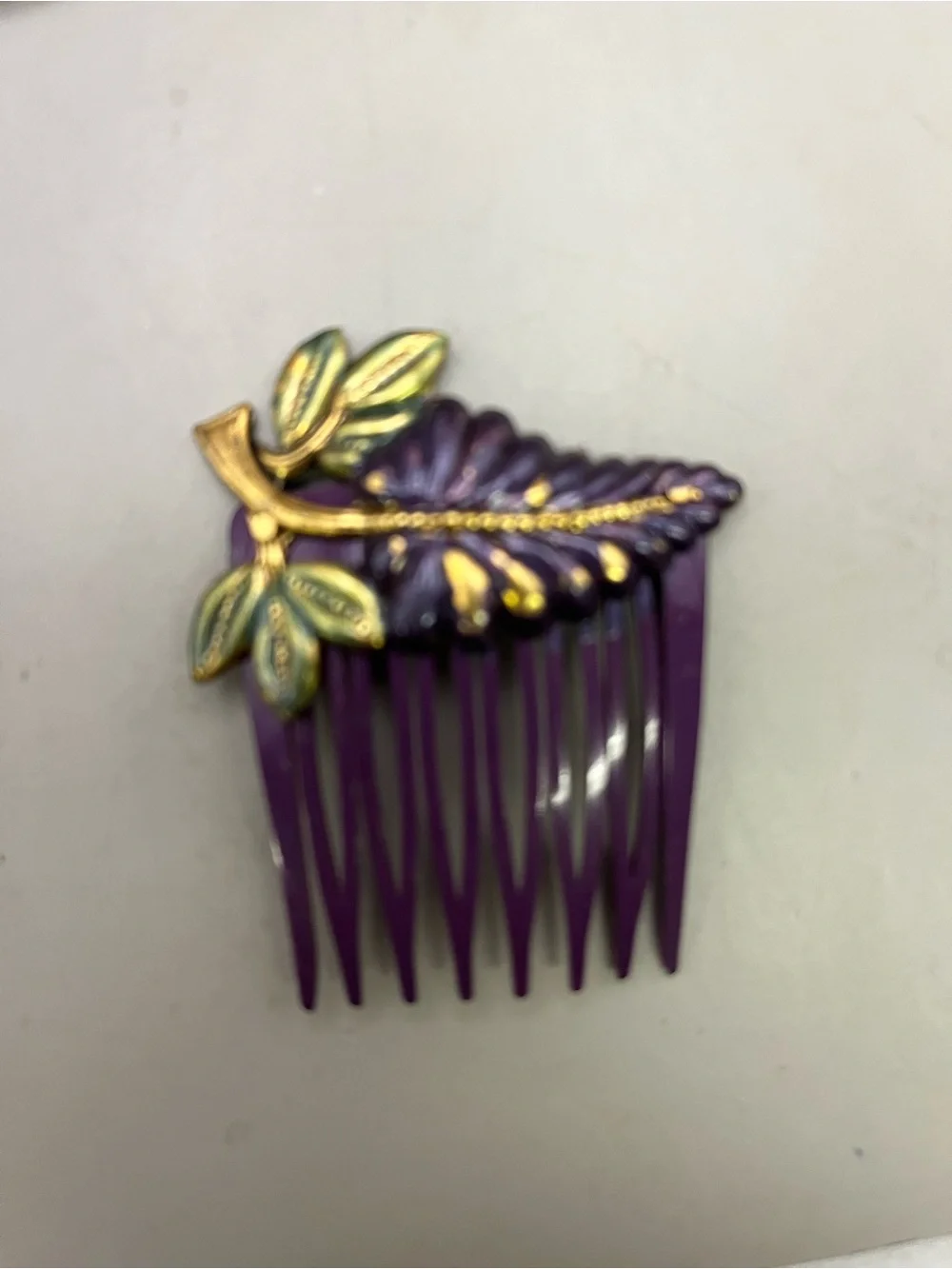 Vintage Hair Comb & Barrette Lot 7 PC Bundle Calla Lily Enamel Floral 80s 90s